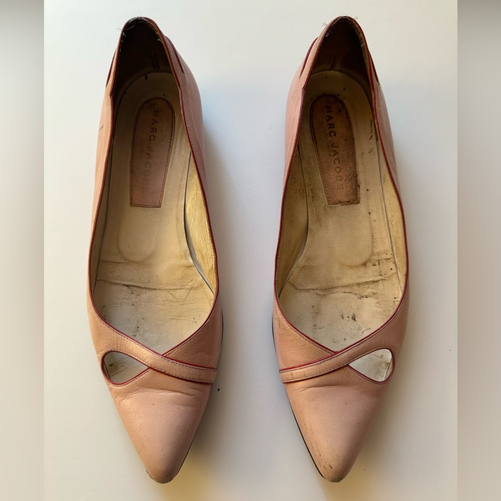 Vintage Marc Jacobs Pink with Red Detail Flat Shoes Made in Italy in Size 7 GUC
